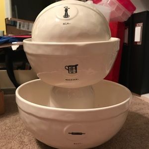 Rae Dunn ceramic icon mixing bowls